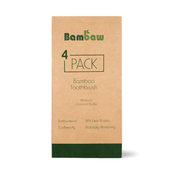 Bamboe tandenborstels 4- pack medium_1