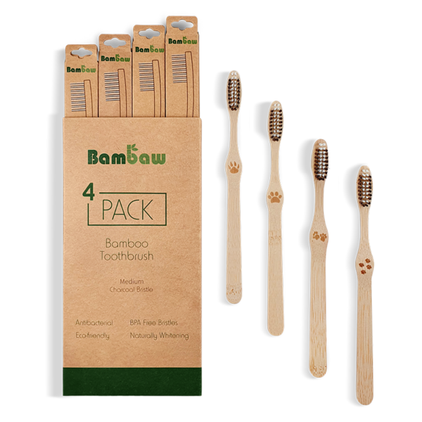 Bamboe tandenborstels 4- pack medium_2